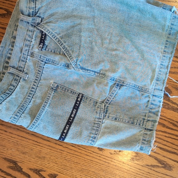 L.A.Blues® Y2K Vintage High Waisted Faded Denim Jean Carpenter Shorts Sz12 - Picture 4 of 12